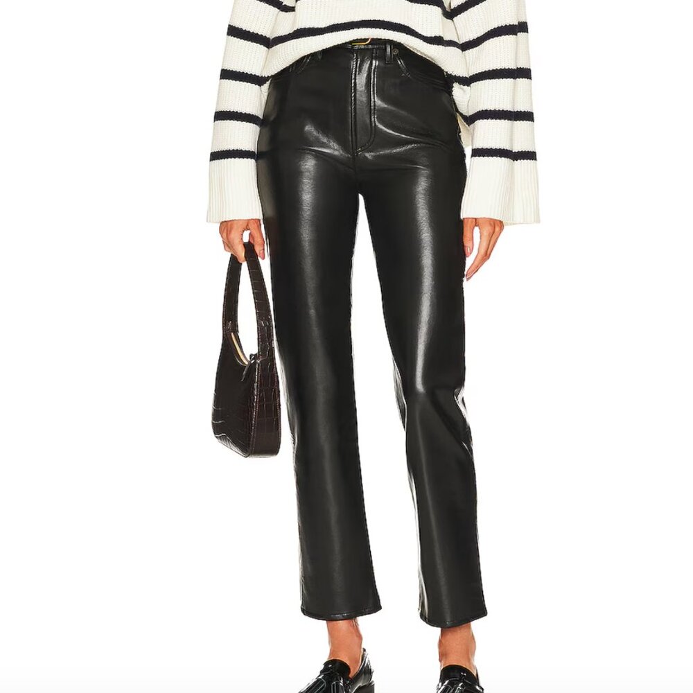 AGOLDE Black Leather Pants